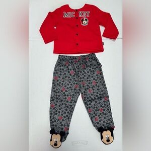 Disney Red and Gray Mickey Kids Pajama Set